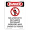 Signmission Safety Sign, OSHA Danger, 5" Height, No Access To Declared, Portrait OS-DS-D-35-V-1680 - alternate 1
